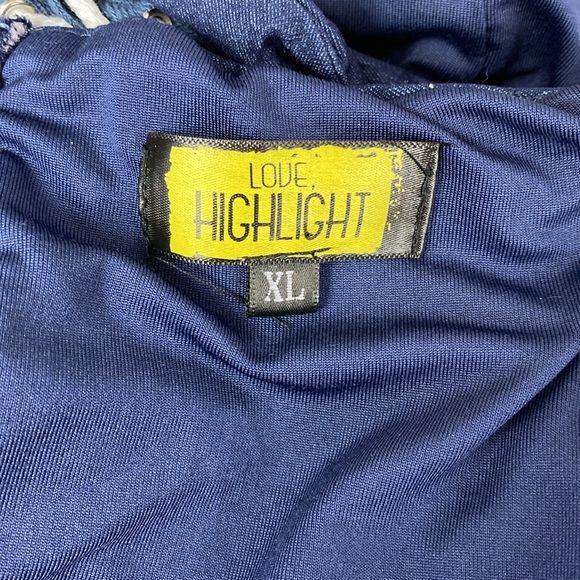 Love Highlight Blue Denim Tie Lace Up Sleeveless Strapless Corset Crop Top XL - Picture 6 of 7